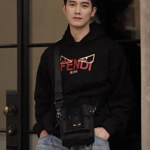 High Quality Fendi Hoodie Red Double-Sided Fabric