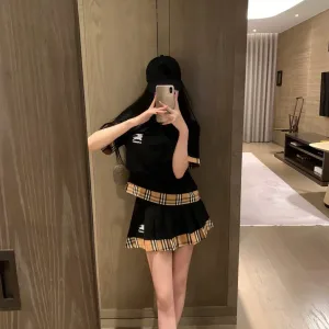Luxury Burberry Knit Fabric Short-Sleeved Shirt