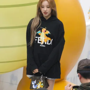 Super Clone AAA Fendi Hoodie Red Double-Sided Fabric