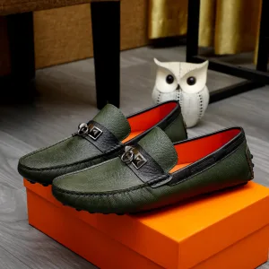 Luxury Hermès Cowhide Leather Shoes