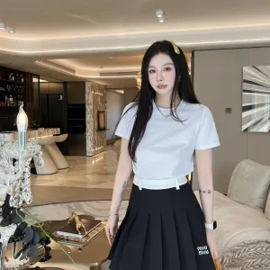 Designer Aaa Miu Miu Short-Sleeved Shirts