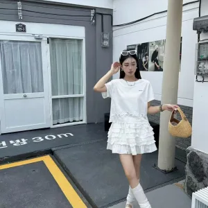 Luxury Miu Miu Lace Short Sleeves