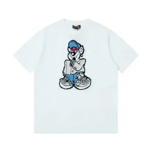 Luxury Louis Vuitton Knit Fabric Short-Sleeved T-Shirt