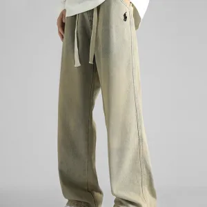 Designer Ralph Lauren Pants Red Relaxed Fit Adjustable Drawstring Suitable For All Body Types Autumn