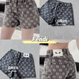 Luxury Fendi Denim Shorts For Summer