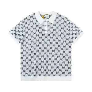 Designer Gucci Jacquard Short-Sleeved Shirts