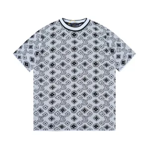 Luxury Louis Vuitton Jacquard Short-Sleeved Shirts