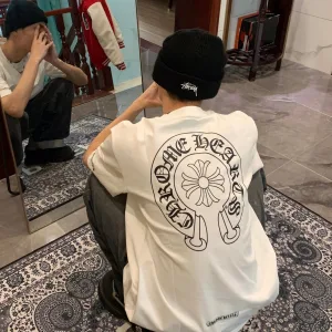 Luxury Super Clone Chrome Hearts Short Sleeves Ash Cotton Combed