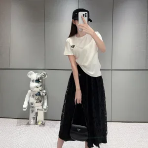 Aaa Prada Lace Short-Sleeved Shirt
