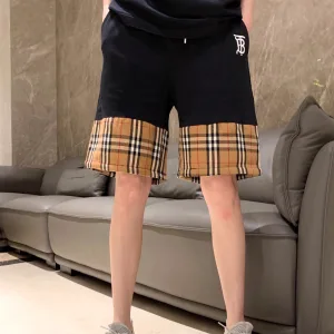 Luxury Burberry Shorts Red Cotton Pure Double-Sided Fabric Premium Quality Patch Plaid Patchwork
