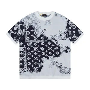 Luxury Louis Vuitton Jacquard Short-Sleeved Shirts