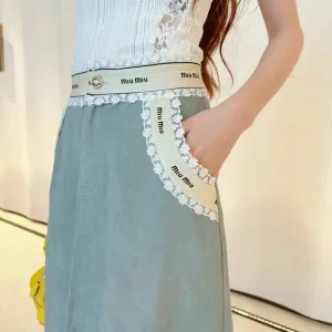 Aaa 1:1 Miu Miu Lace Skirt