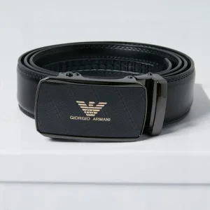 Luxury Designer Armani Belt Red Top-Grain Cowhide