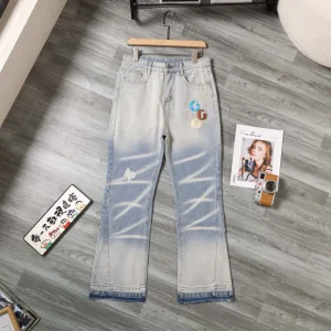 Super Clone Gucci Jeans Red Denim Streetwear Retro Street Natural Drape
