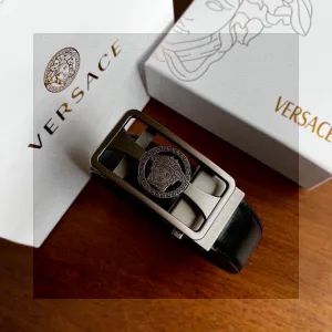 AAA Versace Belt Red Top-Grain Cowhide