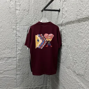 Luxury Ami Short-Sleeved T-Shirt Red Cotton Spring Summer