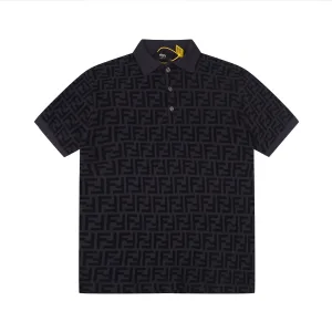 High Quality Luxury Fendi Breathable Fabric Short-Sleeved Polo Shirt