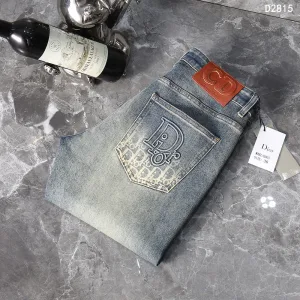 Designer Dior Jeans Red Denim Winter Slim Fit