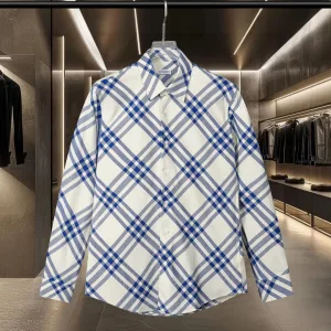 Super Clone Designer Burberry Long-Sleeved Shirt Cotton Twill