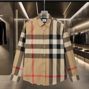 AAA Burberry Long-Sleeved Shirt Red Cotton Poplin Delicate And Soft To The Touch