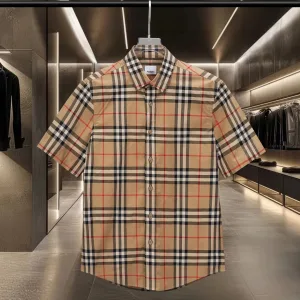 Luxury Burberry Short-Sleeved Shirt Cotton Poplin Delicate And Soft To The Touch