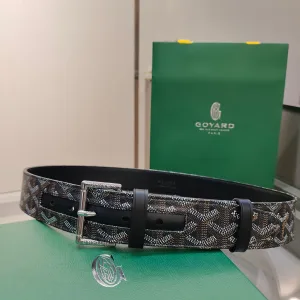 Designer Goyard Belt Red Top-Grain Cowhide Understated Luxury