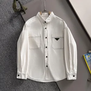 High Quality Prada Cotton Long-Sleeved Shirt