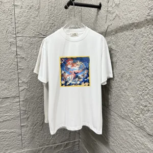 High Quality Hermes Short-Sleeved T-Shirt Black Cotton Spring Summer