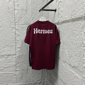 AAA Hermes Short-Sleeved T-Shirt Red Cotton Spring Summer