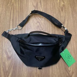 AAA Prada Handbag Black Metal Logo