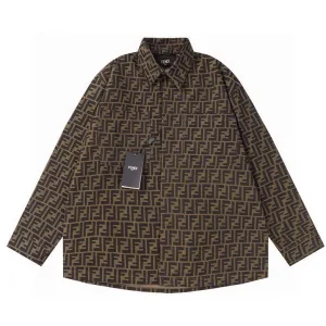 Super Clone Fendi Shirt Red Jacquard Exquisite Workmanship Youthful Energy Autumn Winter And Embroidery