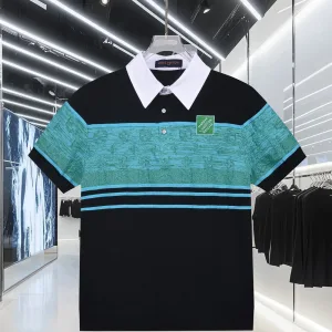 Aaa Louis Vuitton Jacquard Short-Sleeved Polo Shirt For Spring