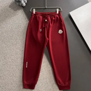 Super Clone Designer Moncler Pants Red Wool Autumn Embroidery