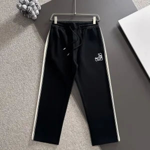 Designer Loewe Pants Black Autumn Embroidery