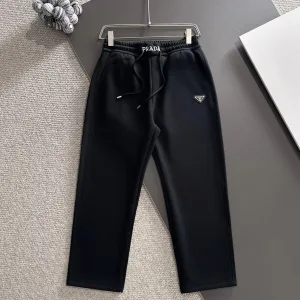 AAA Super Clone Prada Pants Black Autumn Embroidery