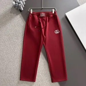 Super Clone Designer Gucci Pants Red Autumn Embroidery