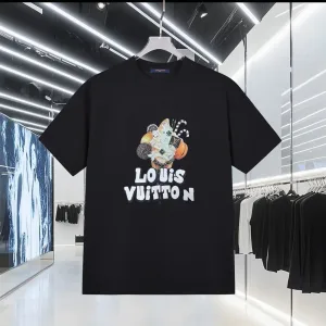 Super Clone Louis Vuitton Short-Sleeved T-Shirt Ash Cotton