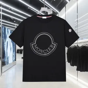 Super Clone High Quality Moncler Short-Sleeved T-Shirt Ash Cotton