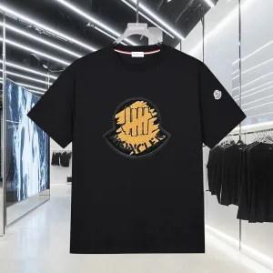 Luxury Moncler Short-Sleeved T-Shirt Ash Cotton Patch