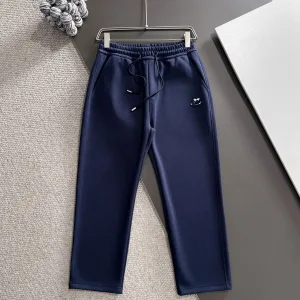 Designer Balenciaga Pants Blue Autumn Embroidery