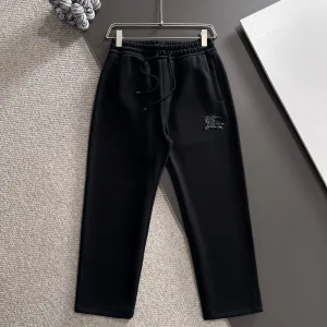 High Quality Burberry Pants Black Autumn Embroidery
