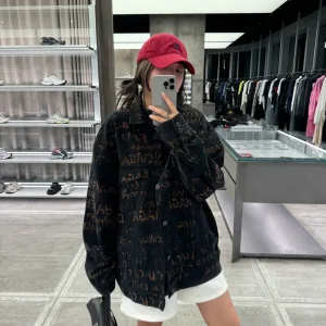 Luxury Designer Balenciaga Jacket Ash Denim