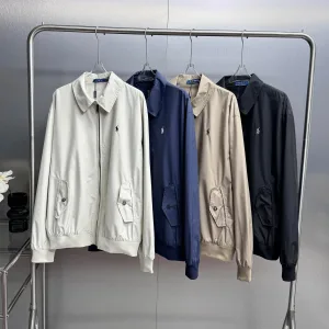 Luxury High Quality Ralph Lauren Outerwear Red Cotton Pure Easy To Match Spring Autumn Embroidery