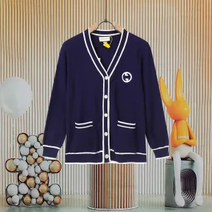 AAA Designer Gucci Sweater Blue Wool Blend Autumn Winter