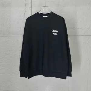 Designer Celine Long-Sleeved Black Autumn Winter Early Embroidery