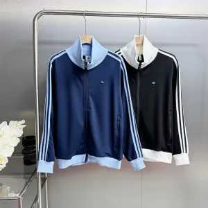 Super Clone Adidas Coat Blue Jacquard Autumn Winter Early Metal Logo