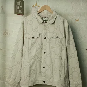 Designer Reps Gucci Outerwear White Down Jacquard Denim Sophistication