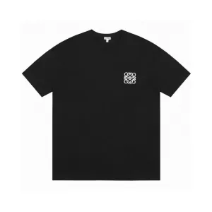 High Quality Luxury Loewe Short-Sleeved T-Shirt Red Cotton Long-Staple