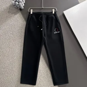 High Quality Moncler Pants Black Autumn Embroidery