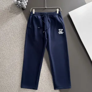 Super Clone Louis Vuitton Pants Blue Autumn Embroidery